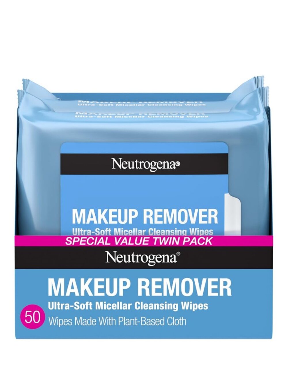 Neutrogena Makeup Remover Micellar Wipes, 2 Pack of 25 Ct